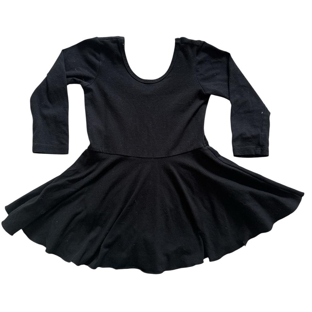 Girls Black Long Sleeve Dance Dress